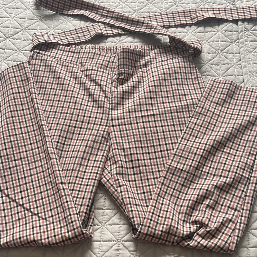 Jules & Leopold Wonen Checkered casual pants - RedBlack White